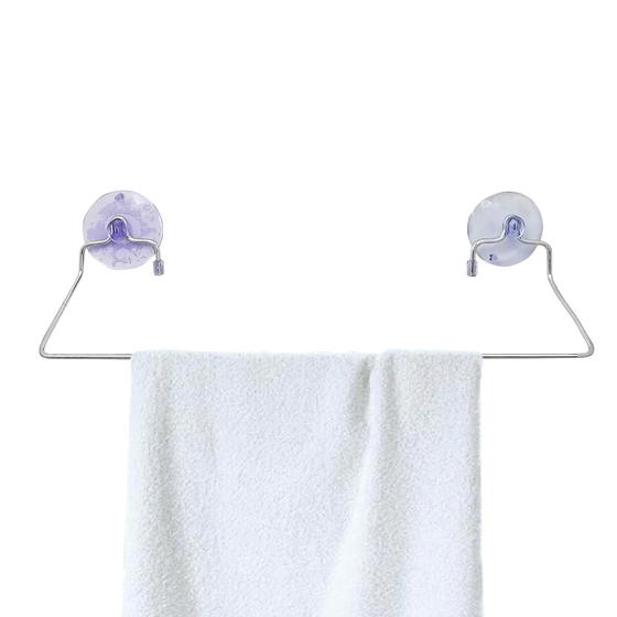 Imagem de porta toalha tualha fixado na parede rosto banho facilidade de fixar instalar