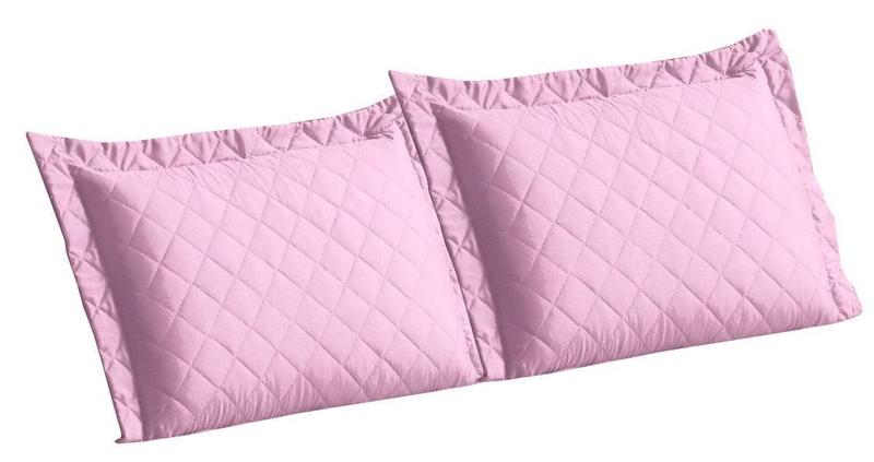 Imagem de Porta Travesseiros Matelado Avulso 70Cm X 50Cm Rosa 2 Und