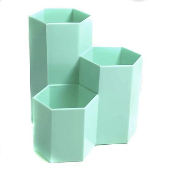 Imagem de Porta Treco Organizador Mesa Escritório Caneta Lápis  clipe - Verde