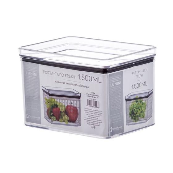 Imagem de Porta-Tudo Fresh Hermético com Escorredor Lumini 1.800 Ml C 18,3 X L 13,3 X A 13 1371