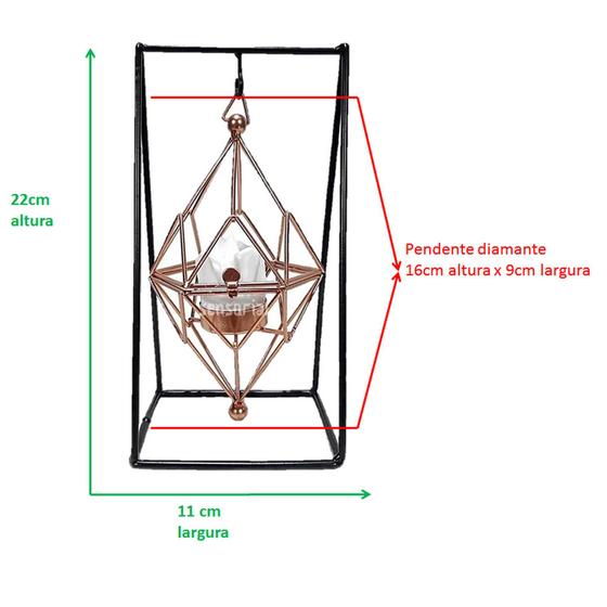Imagem de Porta Velas Castiçal Pendente Diamante ou Pássaro Rose Gold ou Dourado