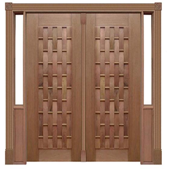 Imagem de Portal Duplo Pivotante Madeira Maciça Cedro Arana Couro Longo 110 Casmavi - 2.15 (A) X 2.05 (L)