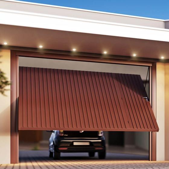 Imagem de Portão Contrapeso de Aço Galvanizado com Chapa Frisada 220x265 Req:12