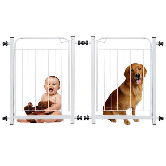 Imagem de Portão Grade de Proteção para Pet e Bebê Com Trava Segurança Portas de 70 cm á 80 cm - Branco - Lojas RPM