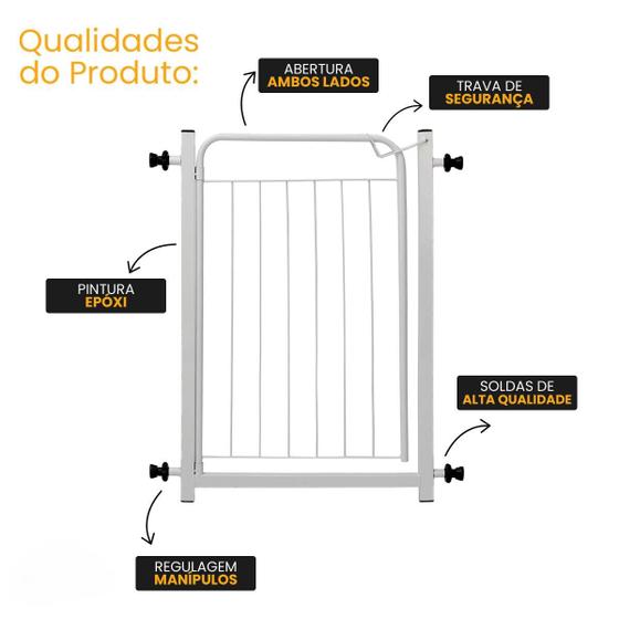 Portão Pet Cães Cachorro Grade Segurança Bebês 80 A 85cm Itagold