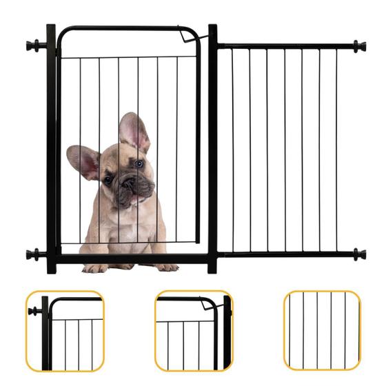 Imagem de Portão Pet Proteção Bebê Criança Cão Ext 40cm Small Preto