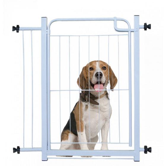 Imagem de Portão Pet Segurança Com Extensor Proteção Branco 80cm 1 Un