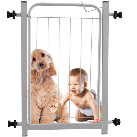 Imagem de Portão Proteção Escadas Grade Segurança Pet Bebês 60 A 74 Cm