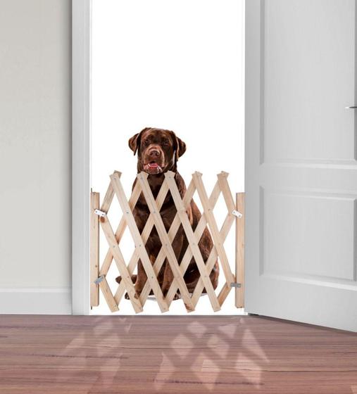 Imagem de Portão sanfonado de madeira para cachorro - HOME WOOD