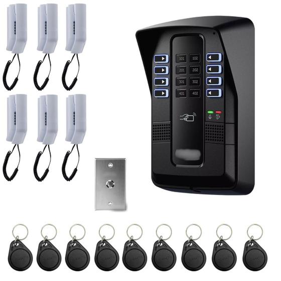 Imagem de Porteiro Coletivo Interfone Predial Residencial 6 Pontos Com 24 Tags Chaveiros Intelbras
