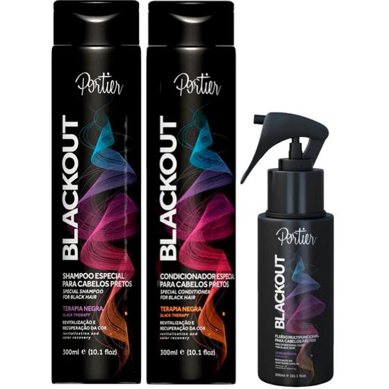 Imagem de Portier Blackout Shampoo e Condicionador 300ml + Fluído 100ml