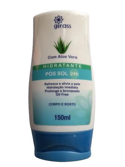 Imagem de Pós Sol Hidratante 24 horas Corpo e Rosto com fragrância Aloe Vera Oil Free Girass 150ml  