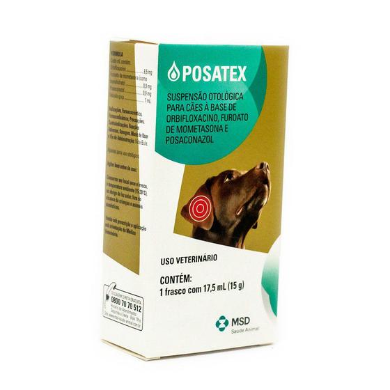 Imagem de Posatex Anti-Inflamatório Suspensão Otológica Cães MSD 17,5mL