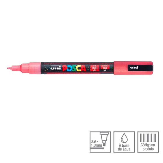 Imagem de Posca Pc-3M Vermelho Glitter (15G)