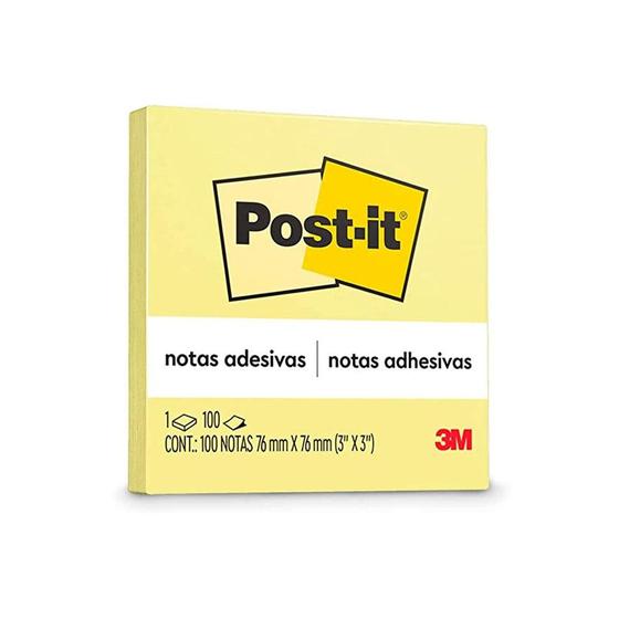 Imagem de Post-It Amarelo 76x76mm 100 Folhas 3M