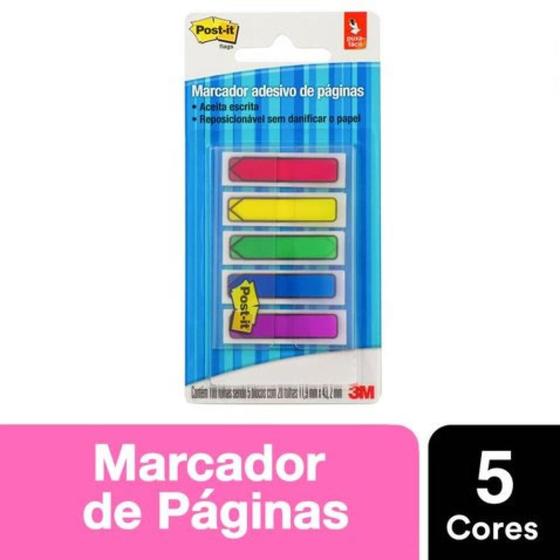 Imagem de Post it flag seta 5 cores sort 100 folhas 11,9x43,2 hb004352199 3m