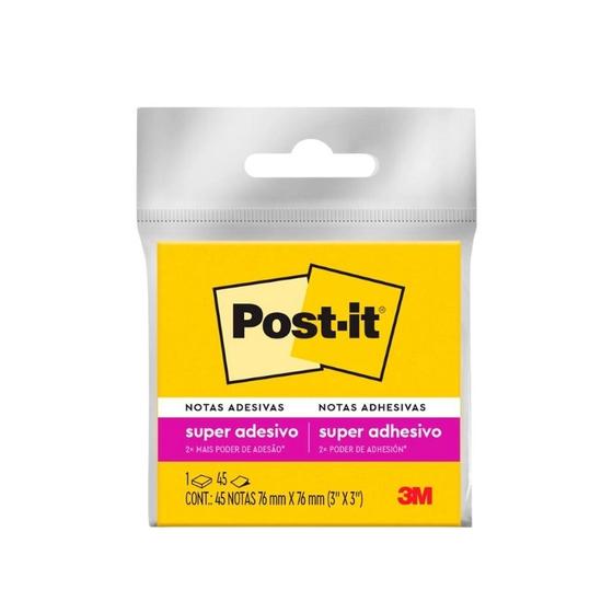 Imagem de Post-it Notas Adesivas Amarelo Neon 3M 76x76mm 45 Folhas