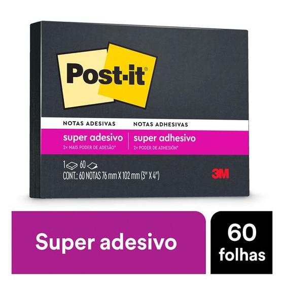 Imagem de POST-IT Preto 76MM X 102MM 60 Folhas 3M