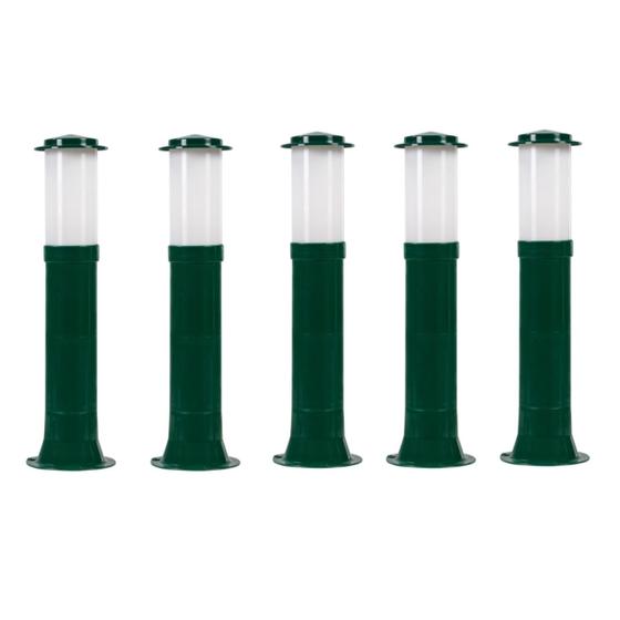 Imagem de Poste Balizador Luminária Casa Sítio Jardim 35cm Verde Kit 5