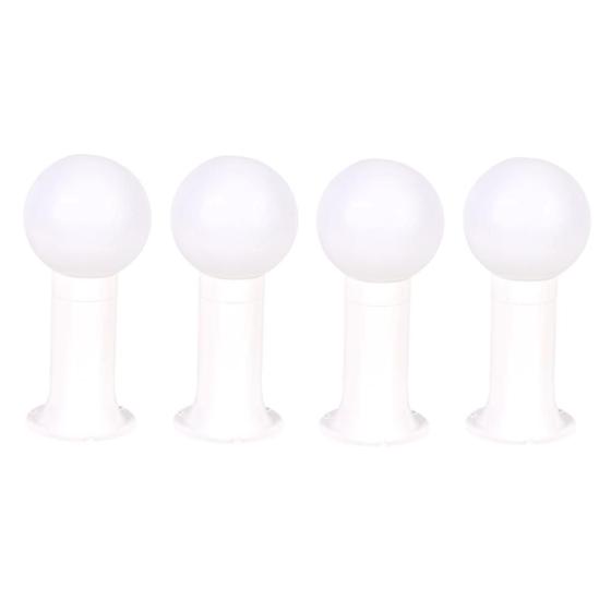 Imagem de Poste Balizador Luminária Globo Jardim 35cm Branco Kit 4