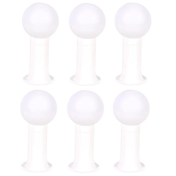 Imagem de Poste Balizador Luminária Globo Jardim 35Cm Branco Kit 6