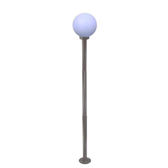 Imagem de Poste de Jardim com Globo de Polietileno Leitoso 2,00m P18 em Aço Marrom