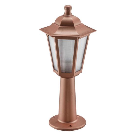 Poste De Jardim Externo Balizador Colonial Cobre Chão Alu76 Acende A