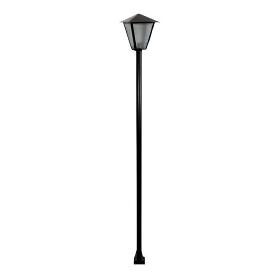 Imagem de Poste e Luminária colonial Romana de Jardim Preto 300cm