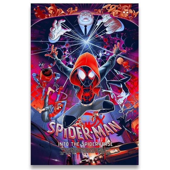 Imagem de Poster 42Cm X 30Cm A3 Brilhante Homem Aranha Spiderverse B8