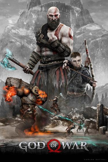 Imagem de Poster Cartaz Jogo God Of War 4 A