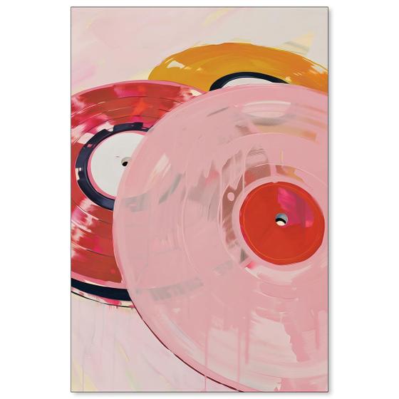 Pôster de disco de vinil retrô com arte de parede em tela 40x60cm sem ...