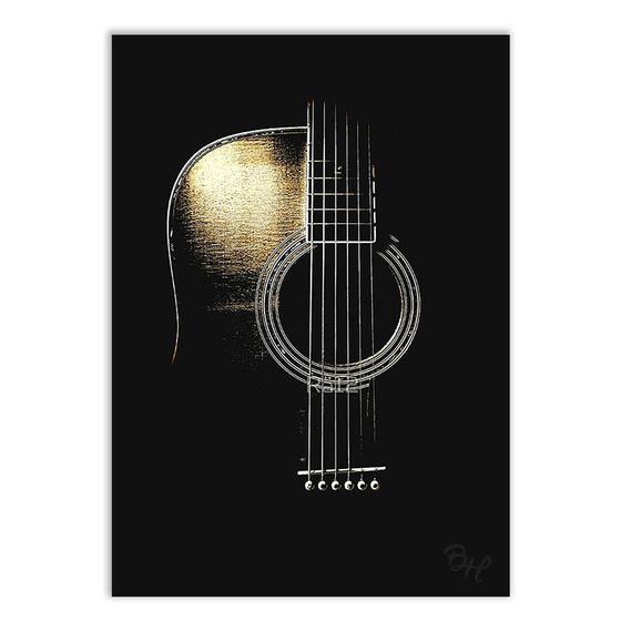 Imagem de Poster Decorativo Violao Dark Instrumento Musical Poster Decoração