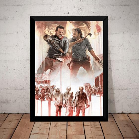 Imagem de Poster Moldura The Walking Dead Rick Vs Negan Quadro Zumbi