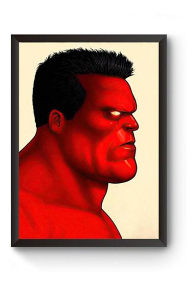 Imagem de Poster Moldurado Hulk Vermelho