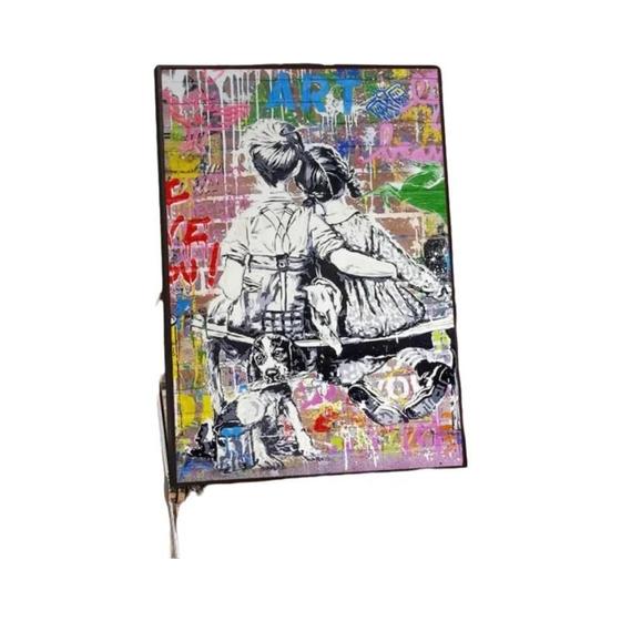 Banksy Dipinto Su Tela Zebra Mandria Colorata Posteriori Street Art - Foto 8