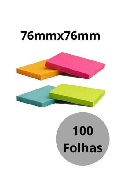 Statys Postit Postit Bloco Adesivo Liso 100 Folhas Cores Sortidas - yns - Bloco ...