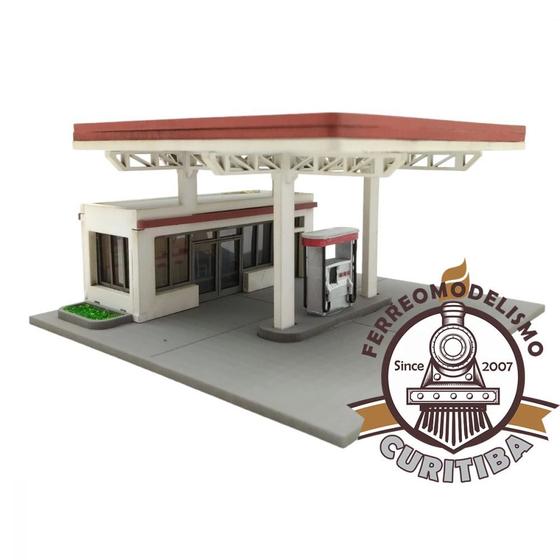 Posto de Combustivel Vermelho para Ferromodelismo 1:87 - Dio Maquetes ...