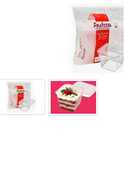 Imagem de Pote 250ML PRAFESTA com 20 TR Quadrado