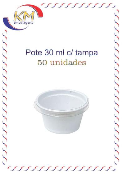 Imagem de Pote 30 ml c/ tampa - 50 unidades - geléia, maionese, molho, shoyu (12512)