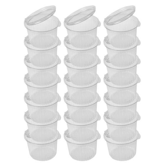 Imagem de Pote Bipack BP771 Redondo Transparente 450ml Tampa Articulada 200 Unidades Ideal Doces Bolos Saladas