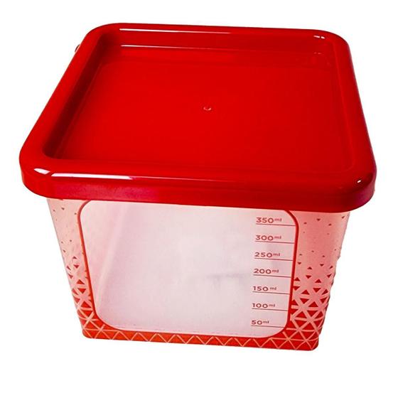 Imagem de Pote com Tampa Vasilha 350ml Mantimentos Alimentos Potte Premium Freezer Quadrado P