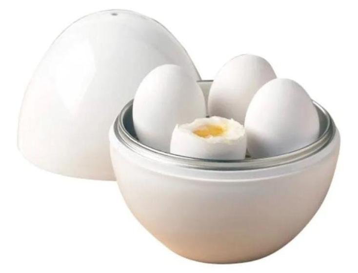 Imagem de Pote Cozedor Cozinhar Ovo Microondas 4 Ovos Cozido Egg Cooke