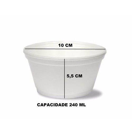 Imagem de Pote Cumbuca Delivery Isopor 240 ml Copobras Com 50 Unidades Com Tampa Plástica