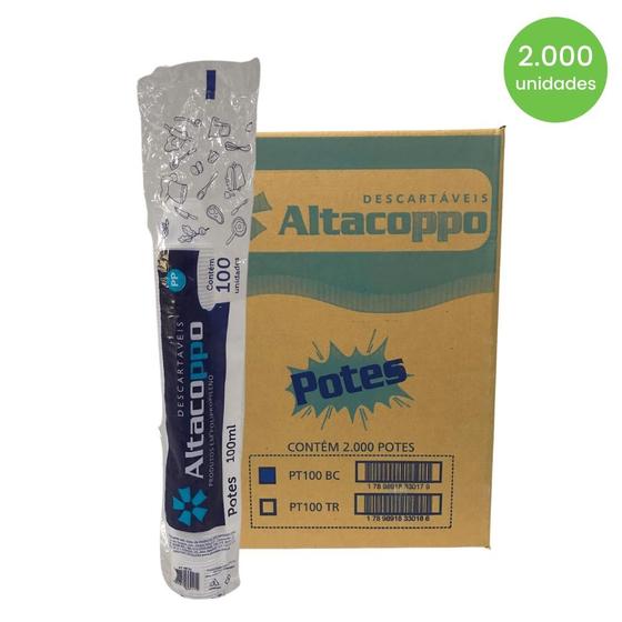 Imagem de Pote de 100ml Branco Altacoppo PP com 2.000 unidades