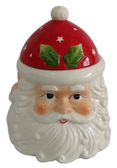 Imagem de Pote de Cerâmica Natal Rosto Papai Noel de Cerâmica 23cm