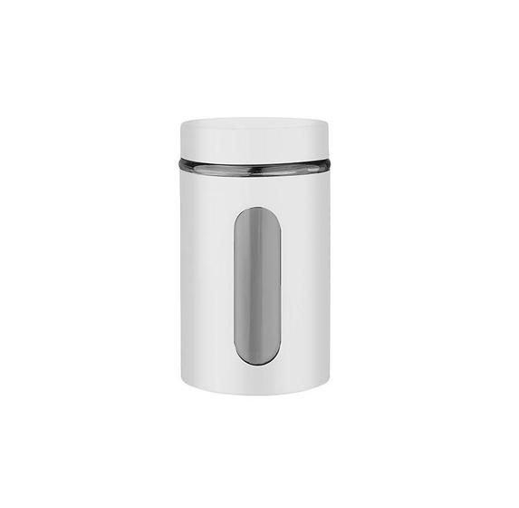 Imagem de Pote De Inox/Vidro Com Visor Branco 900 Ml