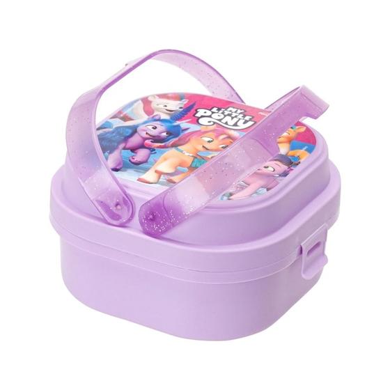 Imagem de Pote de Marmita c/ 2 Compart. Plastico Livre BPA My Little Pony Plasvale