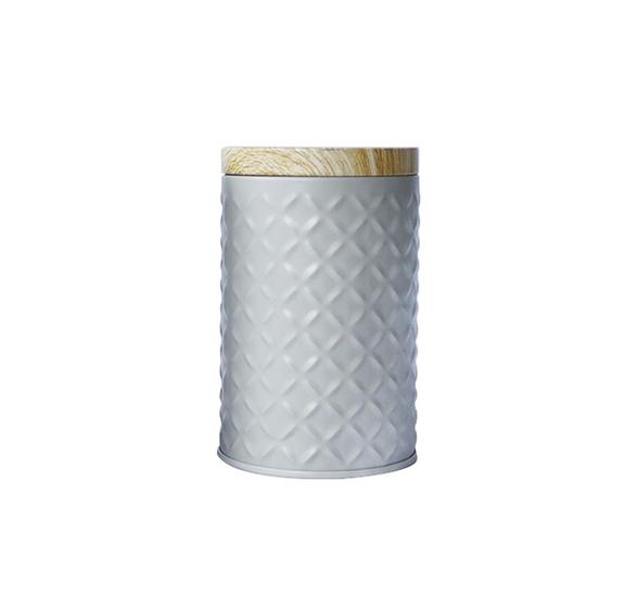 Imagem de Pote de metal com relevo geométrico 420 ml - 12cm