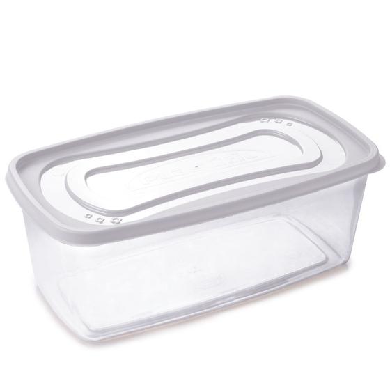 Imagem de Pote de plástico Clic retangular 3 litros branco Plasutil ref. 2191