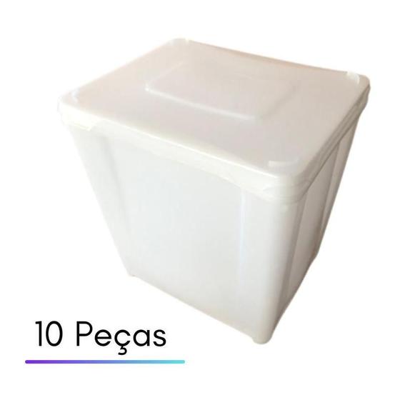 Imagem de Pote De Plastico Com Tampa Novo - Kit 10 Peças